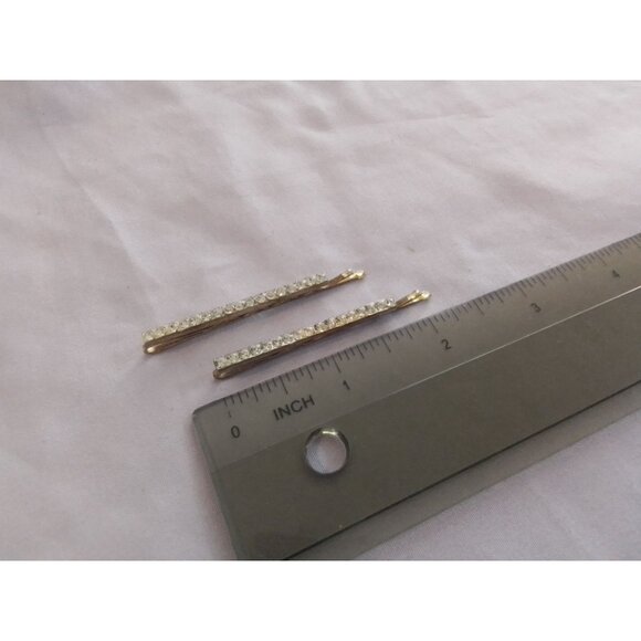 Vintage Rhinestone Hair Bobby Pins Set of 2 - Picture 2 of 2